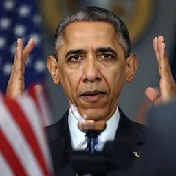 Obama Lifting Weights, symmetric eyes 👀
