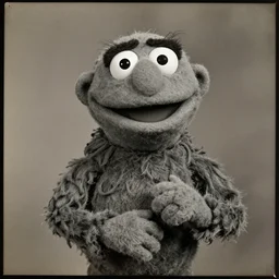 vintage photograph of a creepy muppet