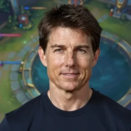 Tom Cruise as a character in the game League of Legends, with a background based on the game League of Legends, detailed face