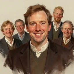 photo of john bratby with simple smile paint detailed digital artstation, portrait hd 4 k, y greg rutkowski and gaston bussiere and craig mullins and j. c. leyendecker, hd