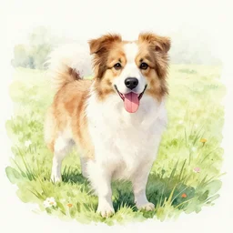 water color painting of dog