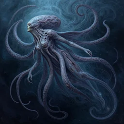 a tentacled human, swimming, cosmic horror, elegant intricate digital painting artstation concept art by mark brooks and brad kunkle extreme detailed