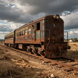 old rusty train in quicksand