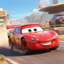 pixar cars racing fast in the world of mad max fury road. 4 k ultra detailed