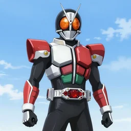 kamen rider fourze in the style of fuuto tantei, anime, kamen rider, kamen rider fourze, studio kai, in the style of studio kai
