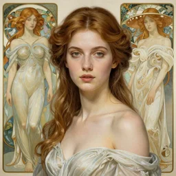 beautiful goddess by zdzisław beksinski, iris van herpen, james c. christensen, and alphonse mucha, detailed realistic beautiful portrait