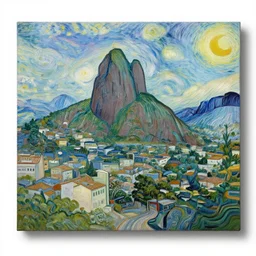 rio de janeiro. van gogh style. oil painting.
