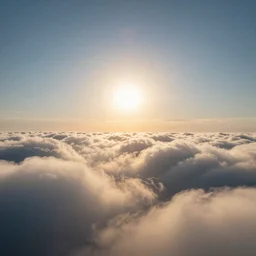heavenly sun in mystical clouds