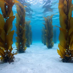 underwater kelp forest beneath the ice of europa, award winning photograph