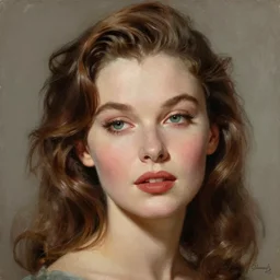 old master oil painting by Rembrandt of a young beautiful Gene Tierney color studio publicity photo , tight face shot portrait, highly detailed, digital painting, artstation, concept art, illustration, art ,