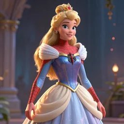 disney princess and spiderman hybrid  , octane render, marvel , volumetric lightening , trending on artstation