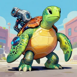 Greg Manchess portrait painting of an anthropomorphic monster sea turtle character from league of legends, full shot, asymmetrical, splashscreen, Organic Painting, sunny day, Matte Painting, bold shapes, hard edges, cybernetic, street art, trending on artstation, by Huang Guangjian and Gil Elvgren and Sachin Teng