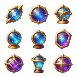 set of shmup items , game asset of six different magic items and rpg items by Stanley Artgerm Lau, game pack, assets, WLOP, Rossdraws, James Jean, Andrei Riabovitchev, Marc Simonetti, and Sakimichan, trending on artstation , assets, HD , strong contrast, pixel art 36 bit