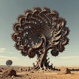 huge detailed fractal standing in wasteland in style of zdzisław beksinski