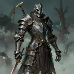 a undead cyborg knight / necromancer in the style of studio ghibli in the style of junji ito trending on artstation deviantart pinterest furaffinity detailed realistic hd 8 k high resolution