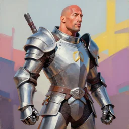 greg manchess portrait painting of fierca fully armored the foundation aka dwayne the rock johnson from fortnite as overwatch character, medium shot, asymmetrical, profile picture, organic painting, sunny day, matte painting, bold shapes, hard edges, street art, trending on artstation, by huang guangjian, gil elvgren, ruan jia, greg rutkowski, gaston bussiere