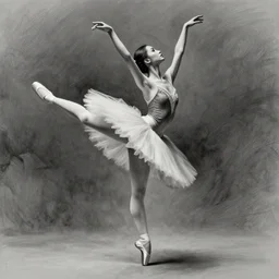 gorgeous graceful graphite gesture drawing of a ballerina dancing through time and space, highly detailed, smooth, focus