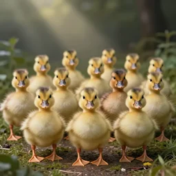 dozens of cutest! colored!!! ducklings looking at you
