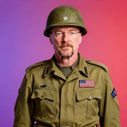 walter white as a soldier, colourful