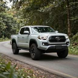 Toyota Tacoma as an SUV driving on a forest road
