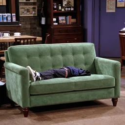 still image from friends season 3 coffee shop green couch small cosy new york hd realistic