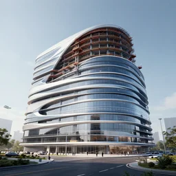 tesla headquarters. futiristic building. awesome construction. 3 d render. architectural design.