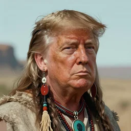 donald trump as a tribal shaman from the stone age, portrait, closeup, digital art, by wlop