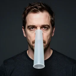 neil cicierega wearing a long plastic nose