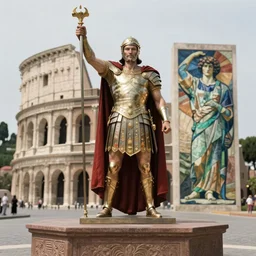 rome warrior standing altar of sacrifice by vasnetsov rutkowski mucha hyperrealism very detailed