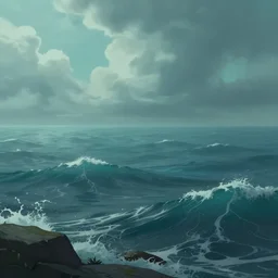 digital matte fantasy dreamy seascape, artstation, behance, 8 k by borris vallejo