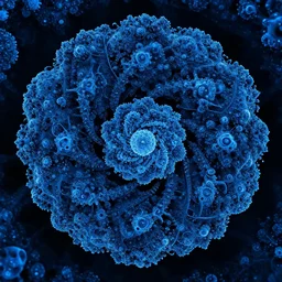 hyper detailed fractal, high contrast, bumpy, blue, microscope image, david normal