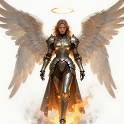 concept art, angel knight girl. by artstation trending, by joseph mallord william turner, luis royo, konstantin razumov, cinematic lighting, fractal flame, highly detailed