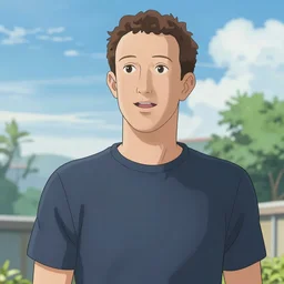 mark Zuckerberg in an anime
