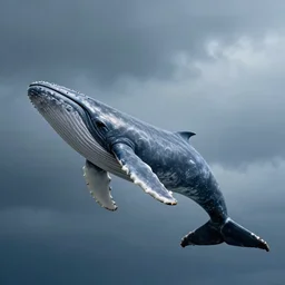 a whale flying,
