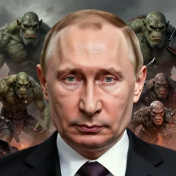 vladimir putin, after nuclear war, orcs don't stop coming, and the orcs don't stop coming, by donato giancola and greg rutkowski and wayne barlow and zdzisław beksinski, realistic face, digital art
