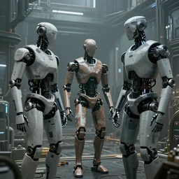 dystopian society, unrealistic, robots, machines, ultra realistic,