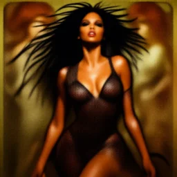 naomi campbell, bold, passionate, seductive, expressive, charismatic, very sweaty, intricate fashion clothing, insane, intricate, highly detailed, digital painting, artstation, concept art, surrealistic, smooth, sharp focus, illustration, unreal engine 5, 8 k, art by artgerm and greg rutkowski and alphonse mucha