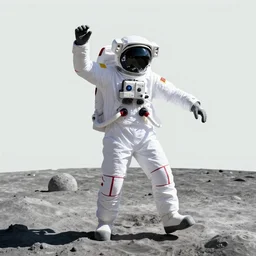 A still cut of an astronaut Moonwalk dancing on the moon’s surface, kpop style colors, smokey background