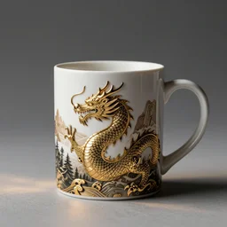 a dragon coffee mug