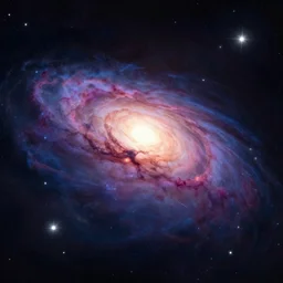uss prometheus flying past a nebula in the stars vector image