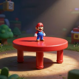 Super Mario-themed red table