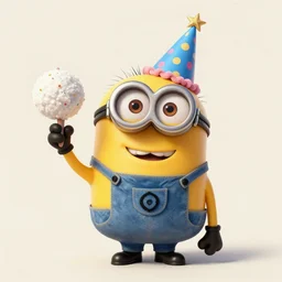 an epic painting minion celebrating birthday in birthday hat and with birthday puff, pencil drawing, perfect composition, golden ratio, beautiful detailed, photorealistic, digital painting, concept art, smooth, sharp focus, illustration, artstation trending, octane render, unreal engine