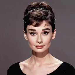 A masterpiece head and shoulders portrait of Audrey Hepburn by William Adolphe Bouguereau and Makoto Shinkai