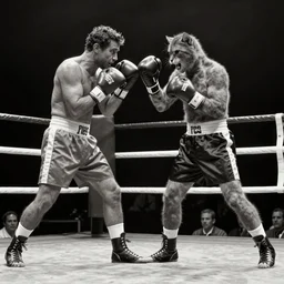 bare - knuckle boxing match of cat boxer, 1 9 7 0 photo