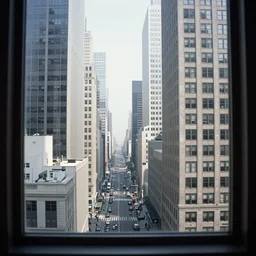 a real photo of the 6 th avenue viewed from a skyscraper's window by joel meyerowitz