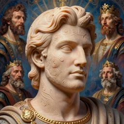 of cesar and the roman empire, intricate skin, silicone cover, elegant, peaceful, full body, hyper realistic, extremely detailed, dnd character art portrait, fantasy art, intricate fantasy painting, dramatic lighting, vivid colors, deviant art, artstation, by edgar maxence and caravaggio and michael whelan and delacroix