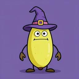 weird wizard 🍌 monster in a hand-drawn vector, svg, cult-classic-comic-style