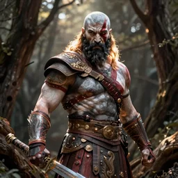 kratos the god of war caught in a wood cam picture