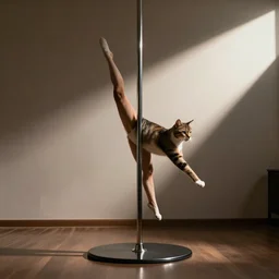 poledancing cat