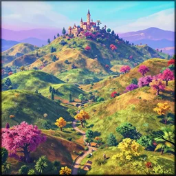 mutlicolorful wonderland fairytale hills multiply overlay filter instagram gta5 cover by josan gonzales and Dan Mumford